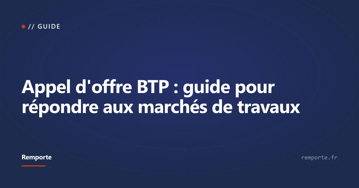 Appel d'offre BTP marchés publics travaux DPGF CCAG retenue de garantie sous-traitance