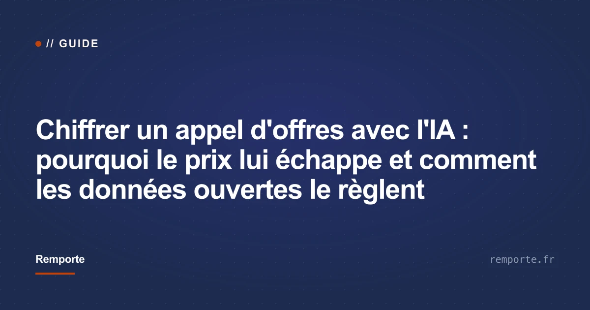 Chiffrage d'un appel d'offres avec l'IA et les données ouvertes DECP