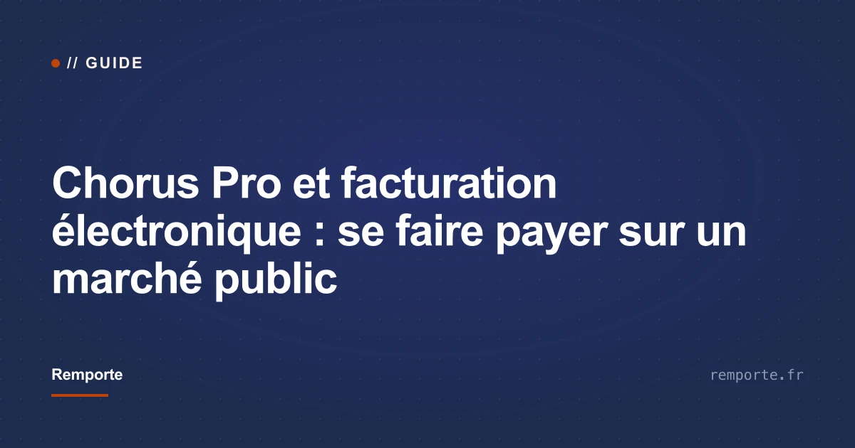 Facturation électronique d'un marché public via le portail Chorus Pro