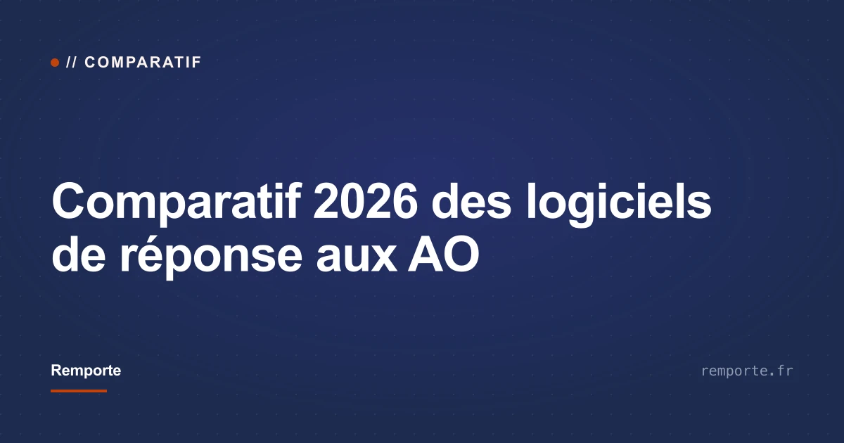 Carte titre du comparatif 2026 des logiciels de réponse aux appels d'offres
