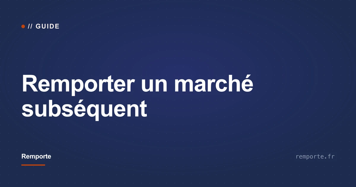 Carte typographique sur fond bleu nuit : remporter un marché subséquent
