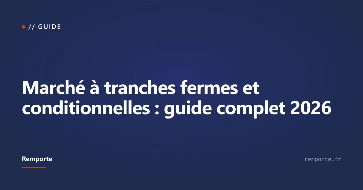 Guide marché à tranches fermes et conditionnelles en marchés publics