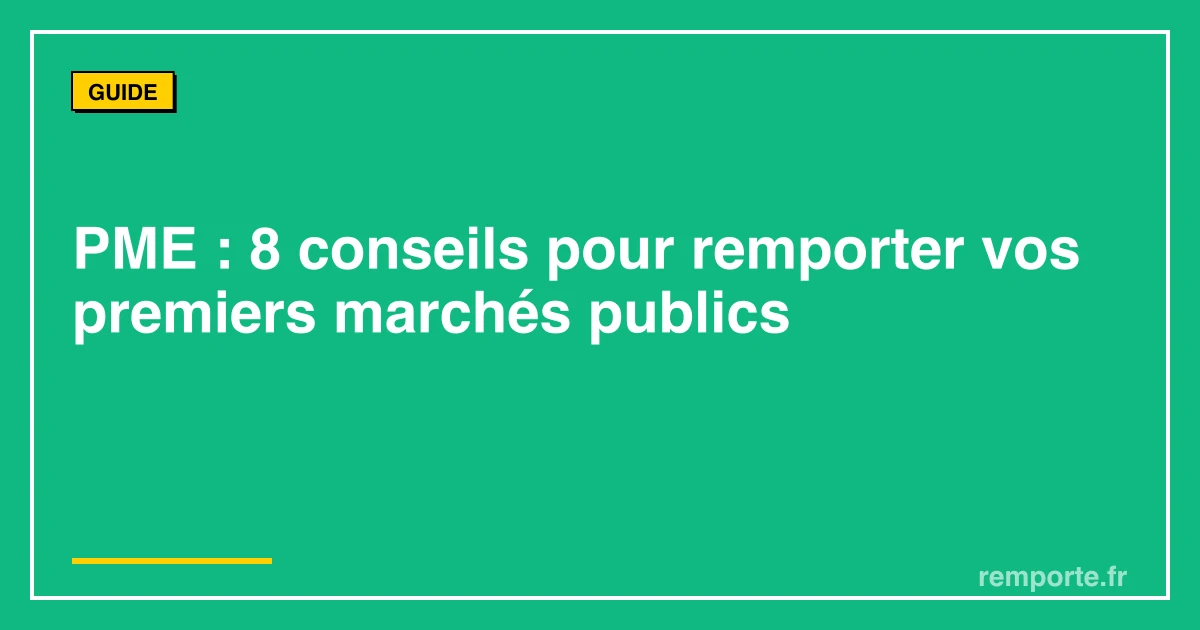 Guide PME marchés publics conseils